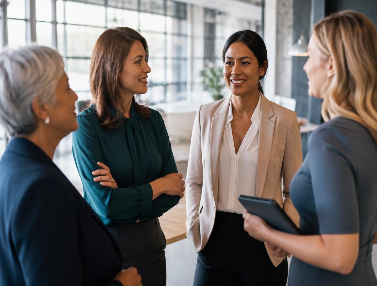 Businesswomen in conversation at a Power Team Ladies event